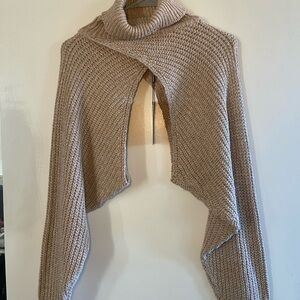 PrettyLittleThing Tan Knit Turtleneck Sweater